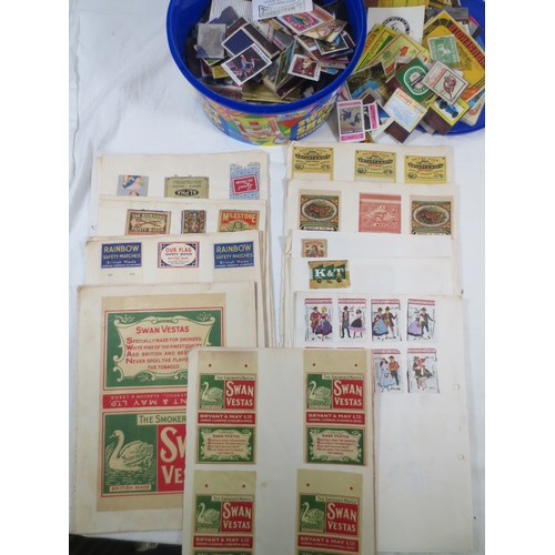 17 - Beer mats and matchbox covers, the contents of a box file and a sweets tub.  Approx. 110 beer mats, ... 
