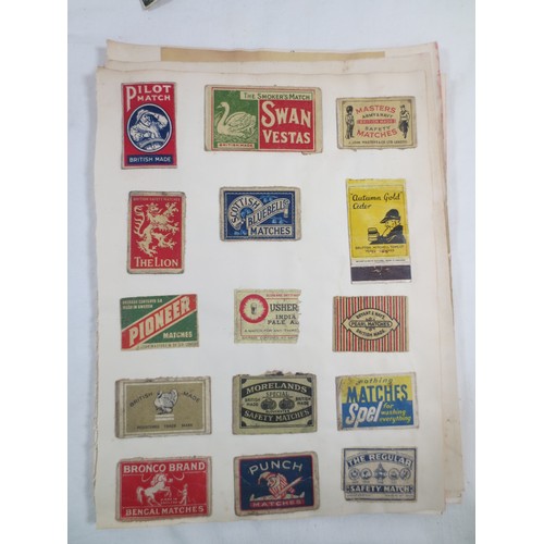 17 - Beer mats and matchbox covers, the contents of a box file and a sweets tub.  Approx. 110 beer mats, ... 