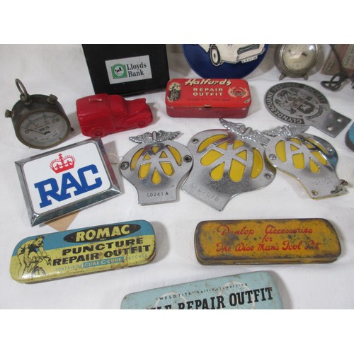35 - Various AA car Badges , Glyndebourne festival society badge , RAC Badge , Motorist safety kit six em... 