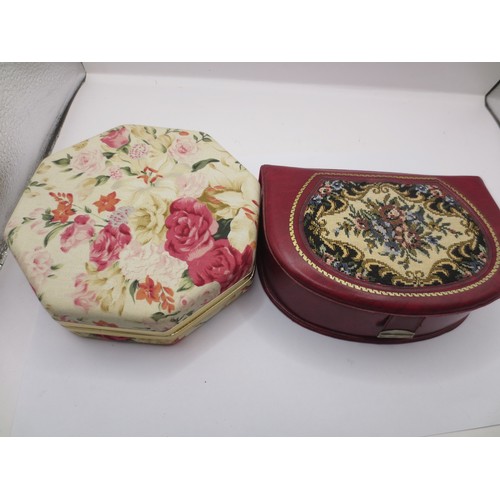 26 - Two jewellery boxes containing approx. sixty pairs of costume earrings