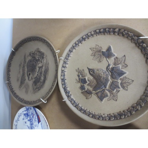 41 - Four Poole Pottery Marathon plates ,Two Barbera Linley Adams Wildlife plates and a Charles and Diana... 