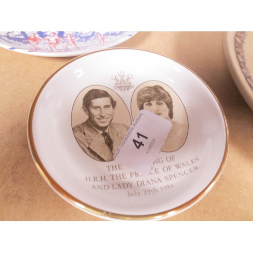 41 - Four Poole Pottery Marathon plates ,Two Barbera Linley Adams Wildlife plates and a Charles and Diana... 