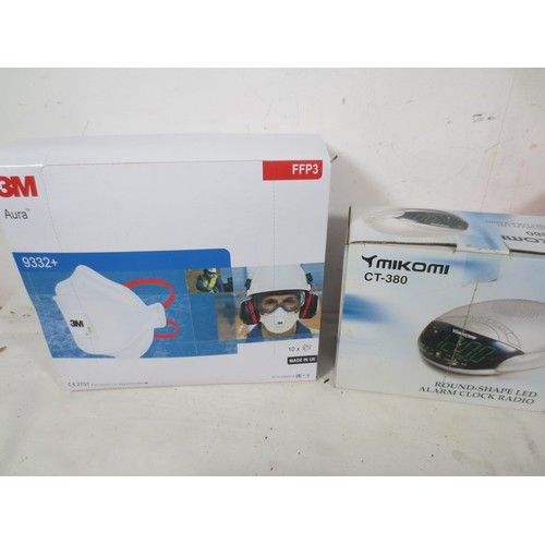 44 - A selection of household appliances to include Hand mixer ,set of kitchen scales, Radio alarm clock ... 