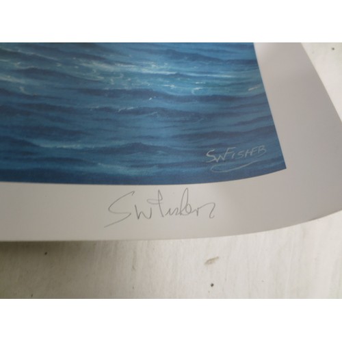 46 - Two pieces of artwork poster style held in tubes .
The first piece a vintage print of The Queen Mary... 