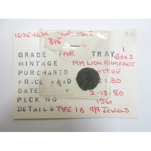 120 - A 1625-1634 Charles I Royal Farthing grade fairnoted as unrecorded variety with colon stops Harringt... 