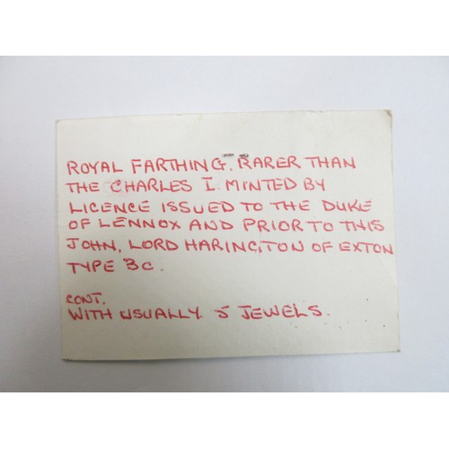 121 - A 1614-1625 James I Lennox Farthing rarer than the Charles I minted by license issued to the Duke of... 