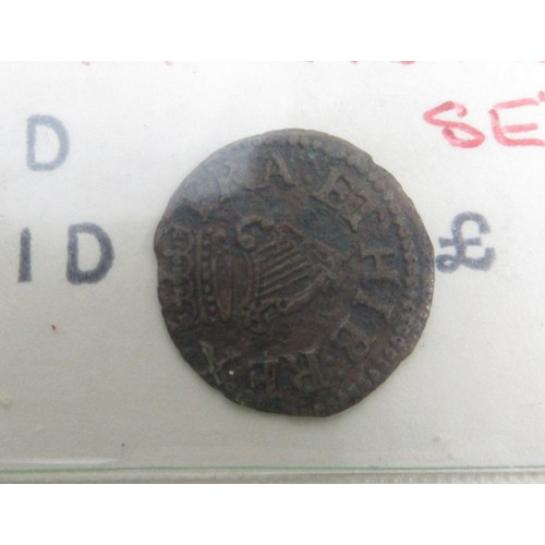 122 - 1614 - 1625 James I Lennox farthing (Information taken from attached cards which also show date/plac... 