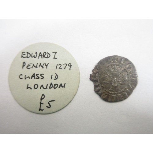 131 - An Edward I silver penny, 1279 class 1d London mint (Information taken from attached cards which als... 