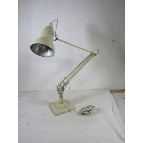 135 - A vintage cream-coloured Herbert Terry anglepoise lamp with square-stepped base, in very good order ... 