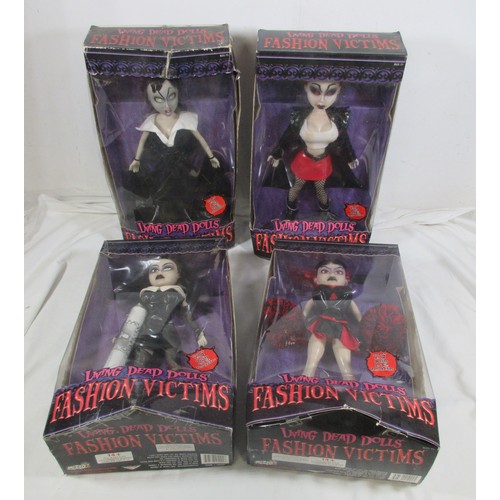 138 - 4 Mezco Living Dead Dolls 'Fashion Victims' figures, in original boxes, complete, storage wear to bo... 
