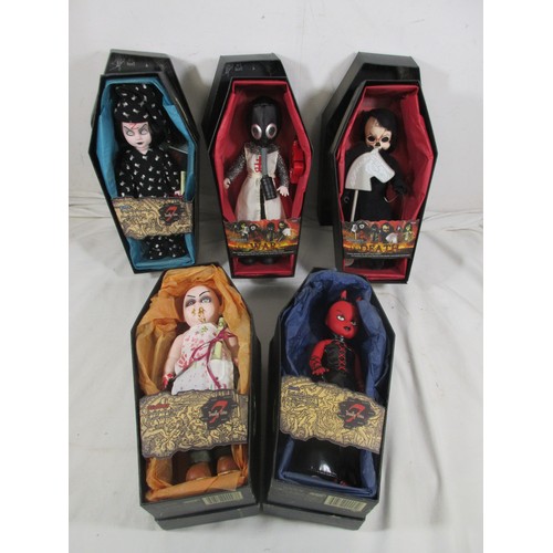 142 - 5 Mezco Living Dead Dolls comprising 3 of the 7 deadly sins - 99993 Gluttony, 99995 Lust and 99997 S... 