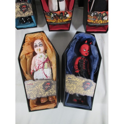 142 - 5 Mezco Living Dead Dolls comprising 3 of the 7 deadly sins - 99993 Gluttony, 99995 Lust and 99997 S... 