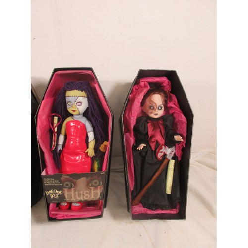 144 - 4 Mezco Living Dead Dolls comprising 99986 Isaac, 94300 Krampus, 99982 Hush & 99983 Calico, all in b... 