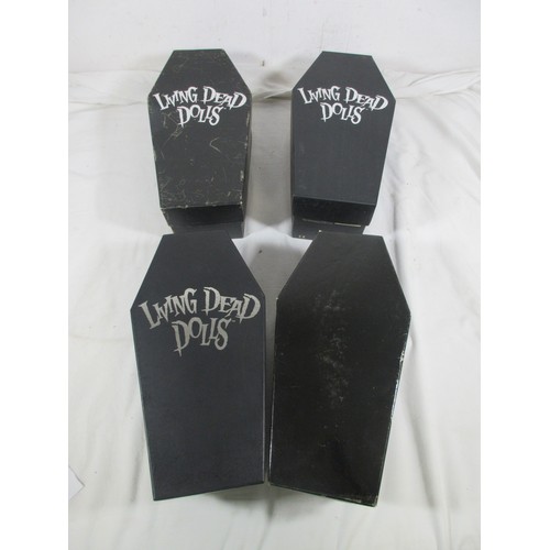 144 - 4 Mezco Living Dead Dolls comprising 99986 Isaac, 94300 Krampus, 99982 Hush & 99983 Calico, all in b... 