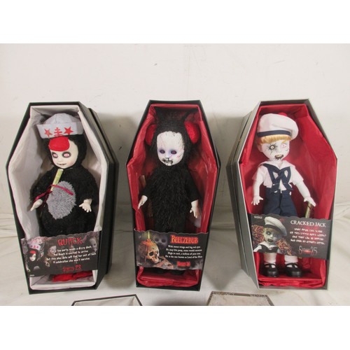 145 - 5 Mezco Living Dead Dolls comprising Series 23 93233 Jennocide, 93232 Betsy & 93234 Quack, Series 24... 