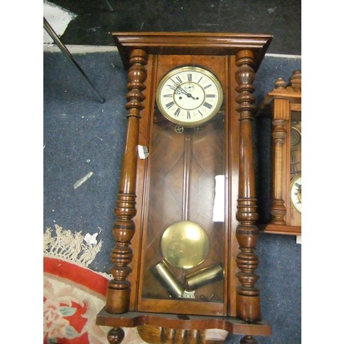 166 - A large regulator style wall clock, decent cosmetic condition but for restoration