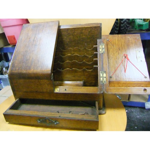 167 - An oak desktop stationary box in good condition