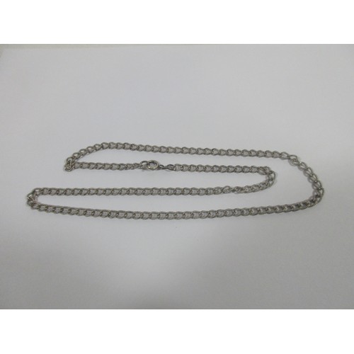 159 - A sterling silver rope chain and a sterling silver necklace made from pink stones