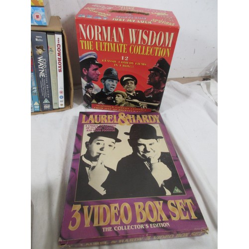 70 - VHS box sets - The Prisoner, The Norman Wisdom Ultimate Collection, and Laurel and Hardy 3 Video box... 