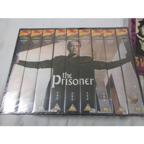 70 - VHS box sets - The Prisoner, The Norman Wisdom Ultimate Collection, and Laurel and Hardy 3 Video box... 
