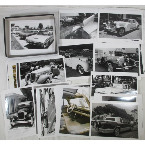 56 - Approx. 70 images of vintage and classic cars, British, American and European.  Black and white prin... 