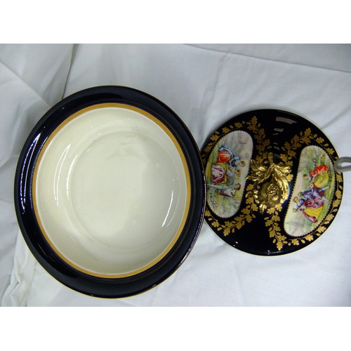 3 - Sevres Lidded footed tureen /serving bowl with images of Flirting or Courting couples .The item is i... 