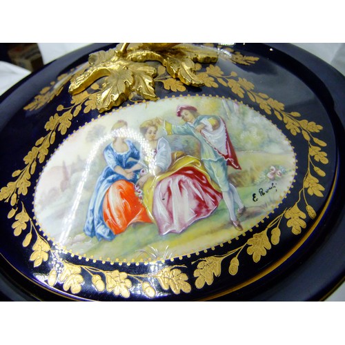3 - Sevres Lidded footed tureen /serving bowl with images of Flirting or Courting couples .The item is i... 