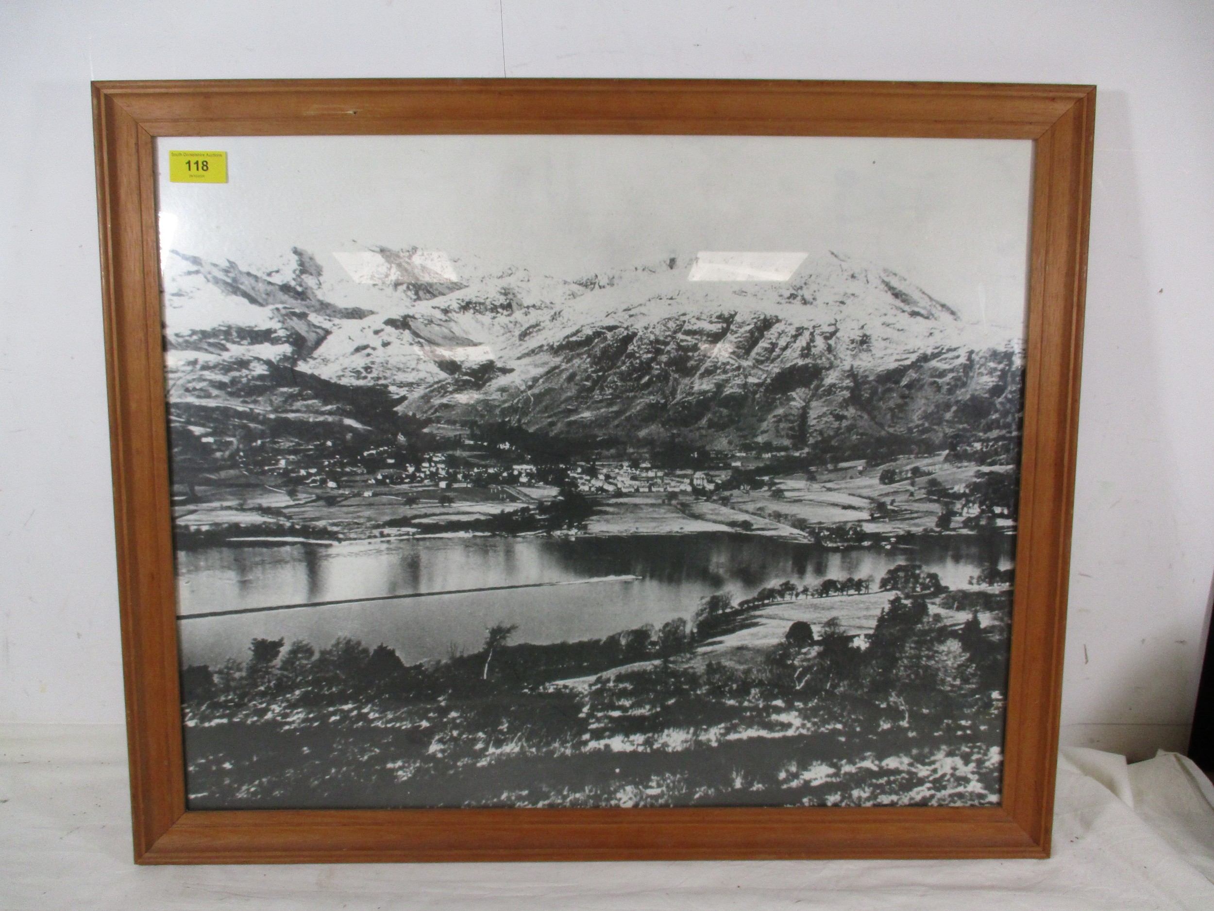 A large framed and glazed photographic print of SIr Donald Campbell's ...