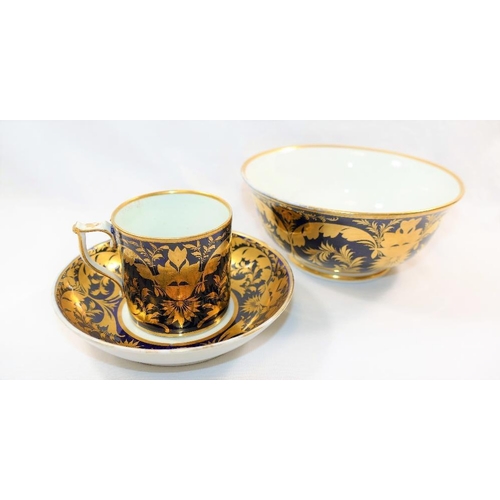 17 - Five pieces of 18th century and later Derby porcelain comprised of a matching coffee can, saucer and... 