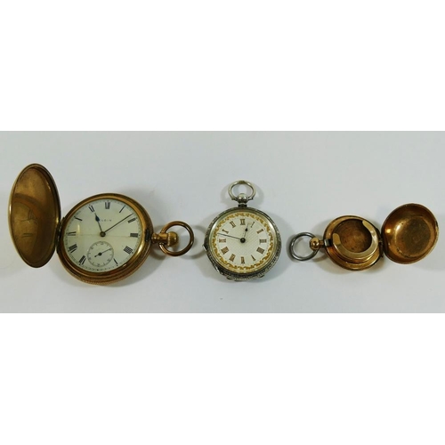 173 - A 19th century Continental silver cased pocket watch, the case stamped 'Fine Silver', with engraved ... 