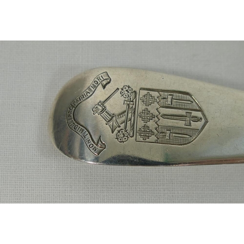 233 - Pair of George III Scottish Hanoverian pattern silver spoons, by Edward Lothian, with rubbed marks f... 