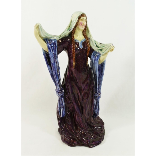 37 - An early 20th century pottery figure of Ellen Terry playing Lady Macbeth, 30cm high