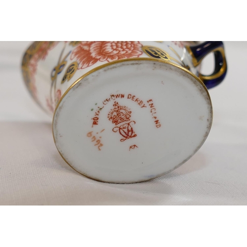 5 - A Royal Crown Derby imari miniature coal scuttle, with date mark for 1908, 6cm high, and a miniature... 