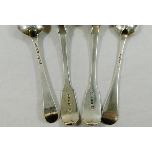 118 - A pair of George III silver fiddle pattern table spoons, London 1816 by Sarah and John William Blake... 