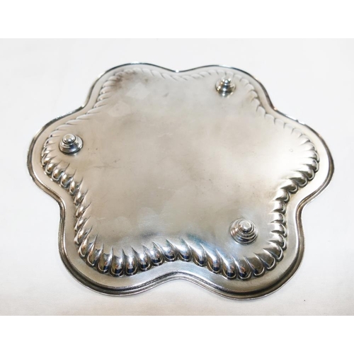 151 - An Austrian silver plated flower head shaped tray, raised on three feet, by Art Krupp of Berndorf, 2... 