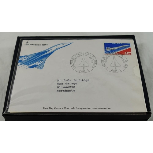 204 - Concord Interest - A Danbury Mint ingot commemorating Concorde's first flight, 21 January 1976, with... 