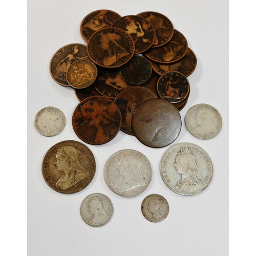 208 - A collection of pre-decimal British, British Empire and Commonwealth coins, including a William and ... 