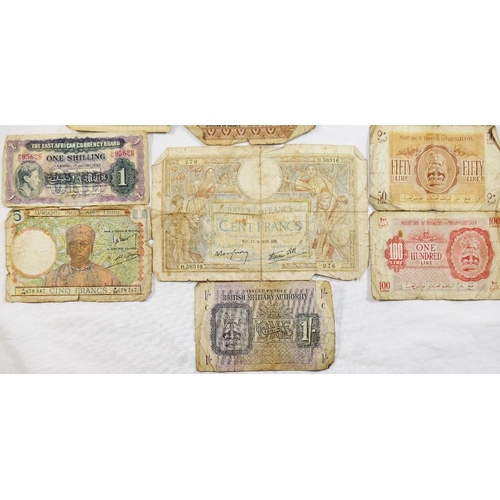 209 - A collection of 1920's and later foreign bank notes, comprised of a Banque de France cent francs not... 