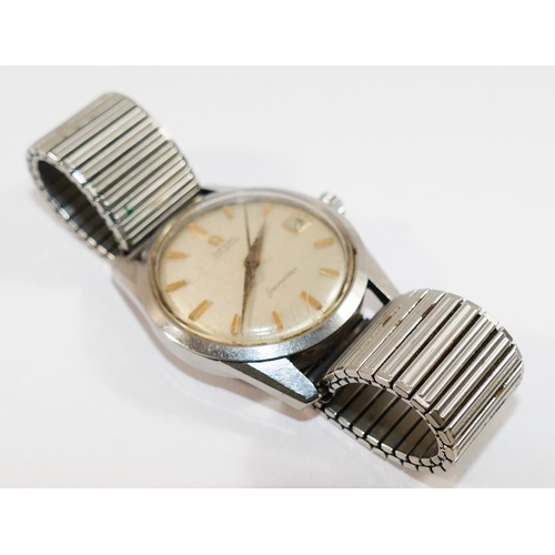 219 - A 1960's gentlemans Omega Seamaster Automatic wrist watch, the silvered dial, with date aperture, gi... 