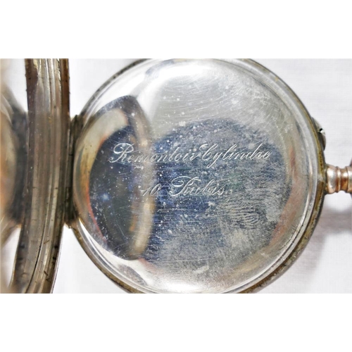 224 - A ladies 19th century Continental silver cased pocket watch, the white enamel dial decorated in gilt... 