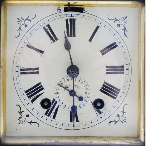 229 - A Winterhalder Hofmeier mantle clock, the white enamel dial with subsidary dial, the movement striki... 