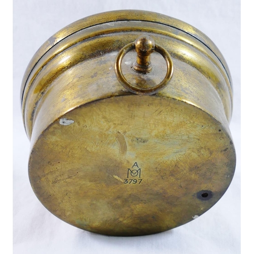 237 - An Air Ministry Met Office brass cased compensated hanging aneroid barometer by J Hicks of Hatton Ga... 