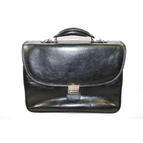 249 - A Gianni Conti black leather case, 39cm across x 32cm high (including handle), with original dust/st... 