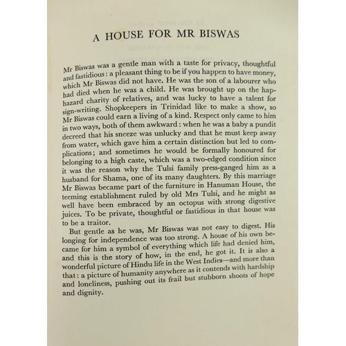 274 - 'A House for Mr Biswas', by V.S. Naipaul,1961 published by Andre Deutsch Ltd, London, first edition,... 