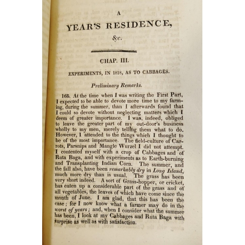 276 - William Cobbett, 'A Year's Residence in the United States of America', third edition, published by J... 