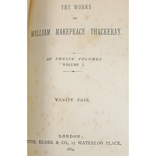 278 - William Makepeace Thackeray,  'The Works of..' in 12 volumes (volume 8 lacking). published by Smith,... 