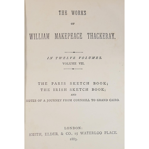 278 - William Makepeace Thackeray,  'The Works of..' in 12 volumes (volume 8 lacking). published by Smith,... 