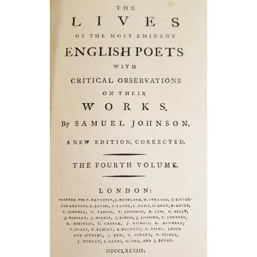 279 - Samuel Johnson, 'The Lives of the Most Eminent English Poets...', published for C. Bathurst (et al),... 