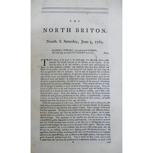 281 - 'The North Briton', Vol I, part I and II, printed for W. Bingley, 1769.  The North Briton was an 18t... 