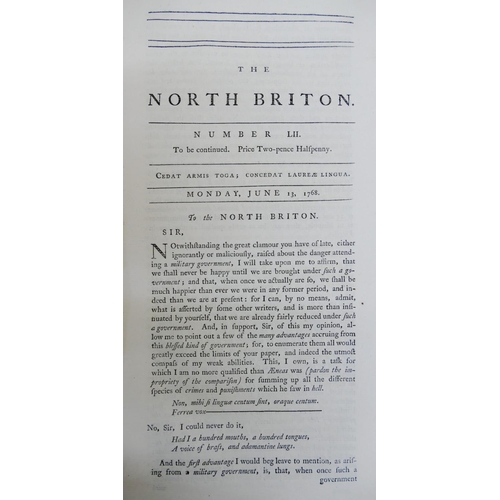 281 - 'The North Briton', Vol I, part I and II, printed for W. Bingley, 1769.  The North Briton was an 18t... 